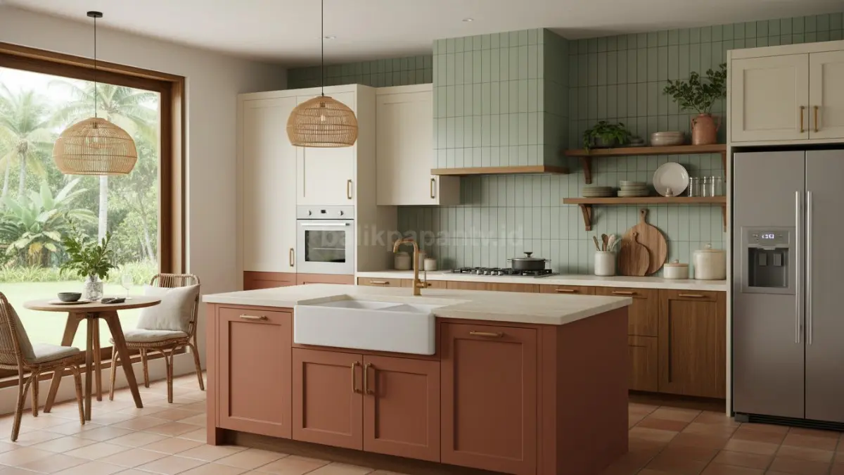 Warna dapur earthy dan hangat jadi tren 2026 karena bikin rumah terasa nyaman dan estetik.
