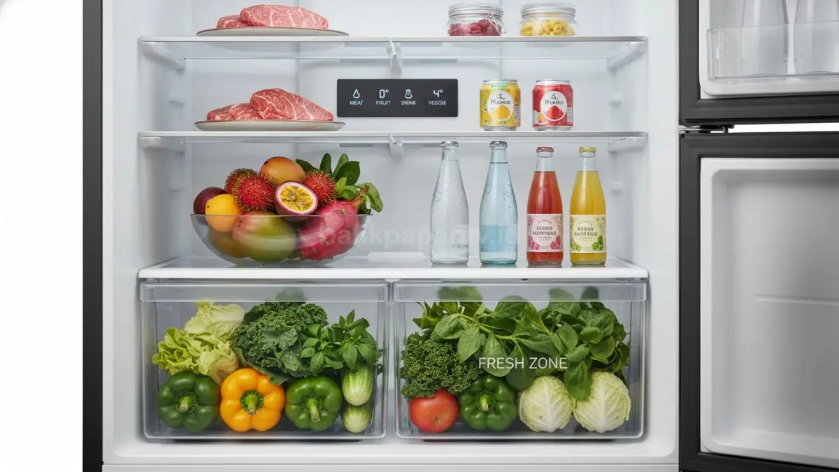 Fresh Zone kulkas Xiaomi dengan pengaturan suhu pintar untuk daging, buah, minuman, dan sayur segar (BTV/Ai)