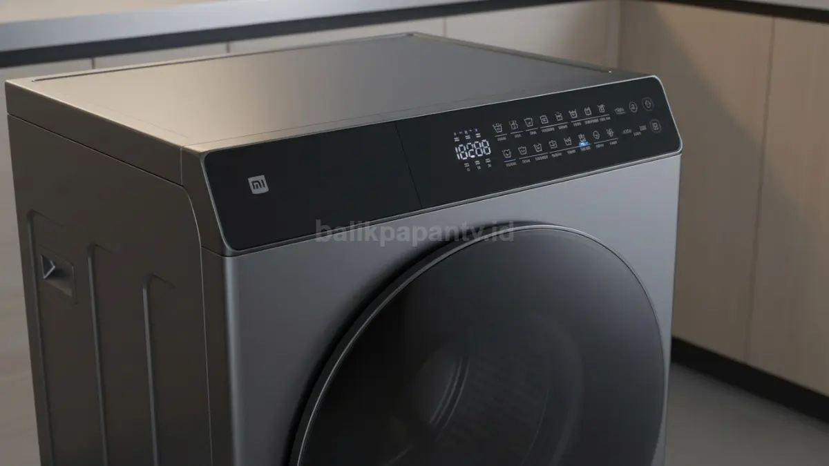 Panel full touch Xiaomi Mijia Washer dengan golden viewing angle yang praktis dipakai harian (BTV/Ai)