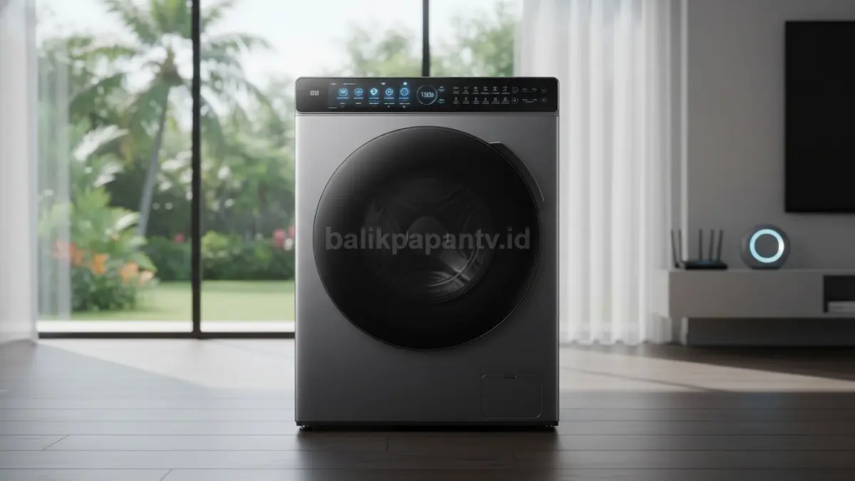 Xiaomi Mijia Washer tampil modern dengan layar sentuh futuristik dan desain premium rumah pintar (BTV/Ai)