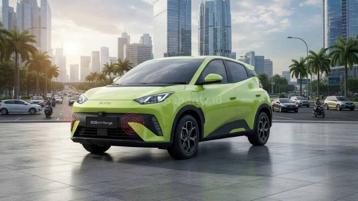 BYD Atto 1 terbaru tampil modern dengan teknologi LiDAR dan jarak tempuh 505 km yang ramai dibahas pasar otomotif. (BTV/Ai)