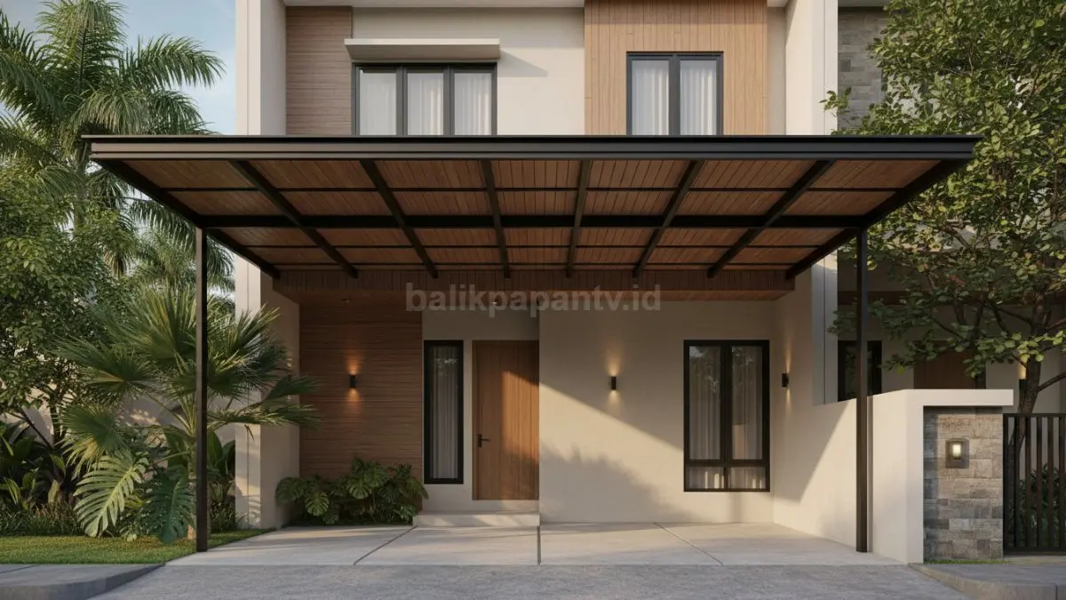 Carport kanopi baja tipis warna gelap (BTV/Ai)