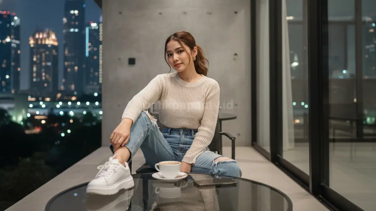 Crop top rajut tipis

