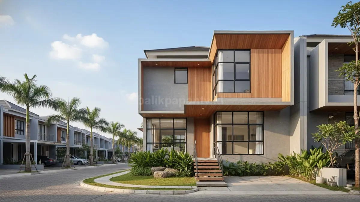 Desain split level rumah kecil perkotaan yang terasa luas tanpa banyak sekat. (BTV/Ai)