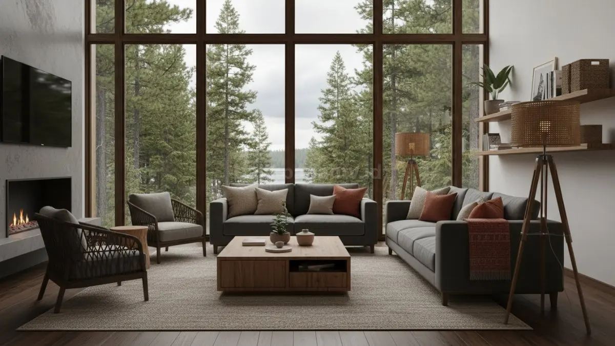 Furnitur fungsional membuat rumah retreat modern terasa rapi, nyaman, tahan lama, tanpa dekorasi berlebihan. (BTV/AI)