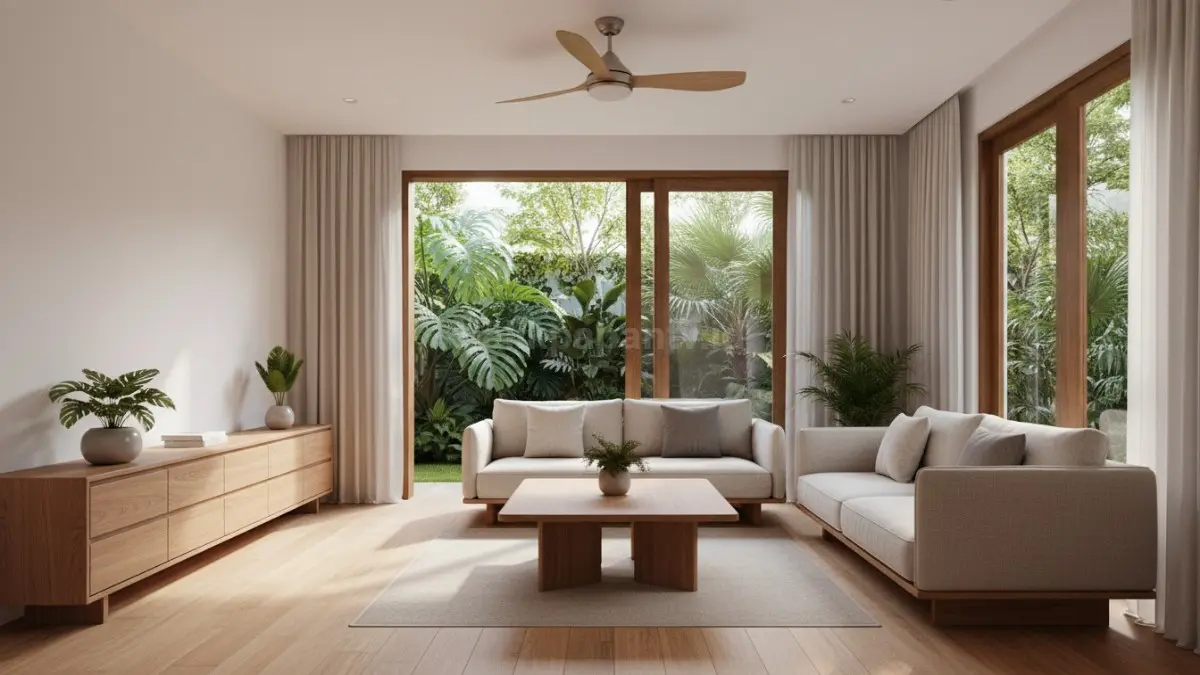 Furnitur rendah dengan bentuk sederhana. (BTV/Ai)