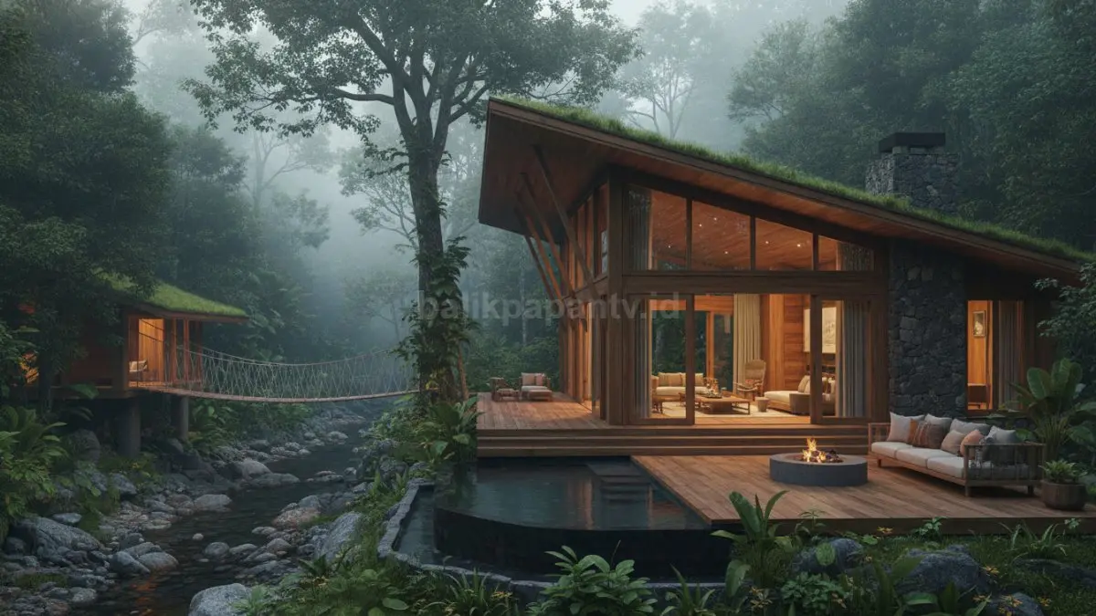 Inspirasi rumah retreat alami 2026 dengan nuansa hangat, kayu alami, dan ketenangan dekat hutan Kanada.
