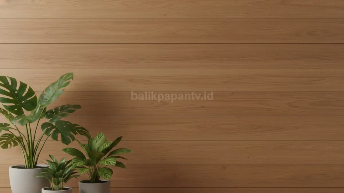 Kayu finishing natural matte: terang, hangat, ringan, estetis, menciptakan suasana outdoor nyaman dan modern.