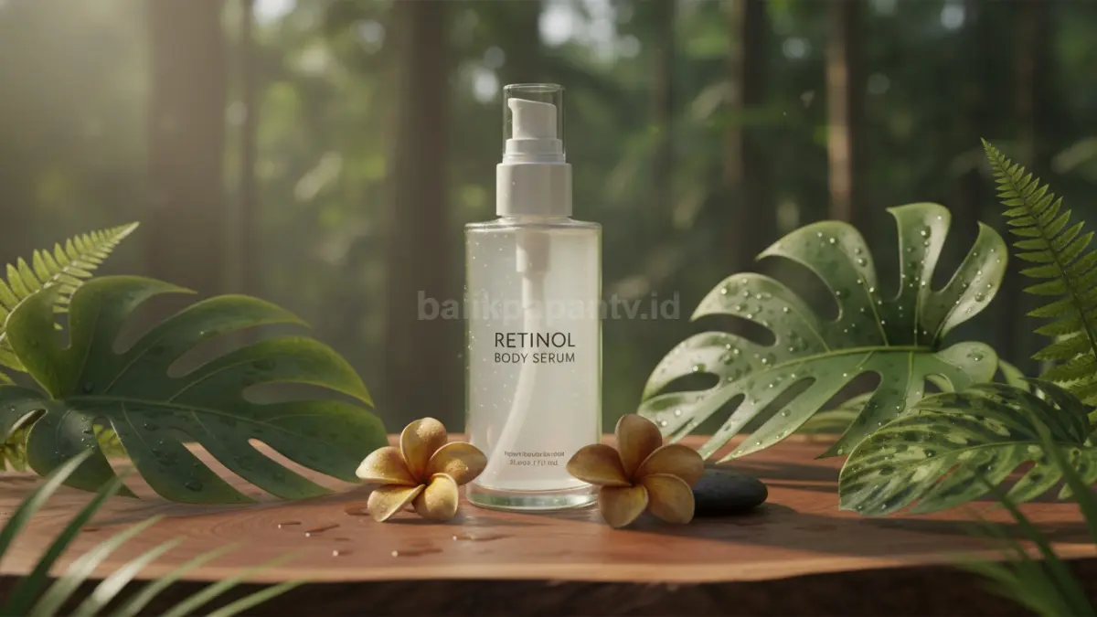 Retinol body care 2026 membantu regenerasi kulit, menyamarkan tekstur kasar, dan menjaga elastisitas tubuh lebih optimal. (BTV/AI)
