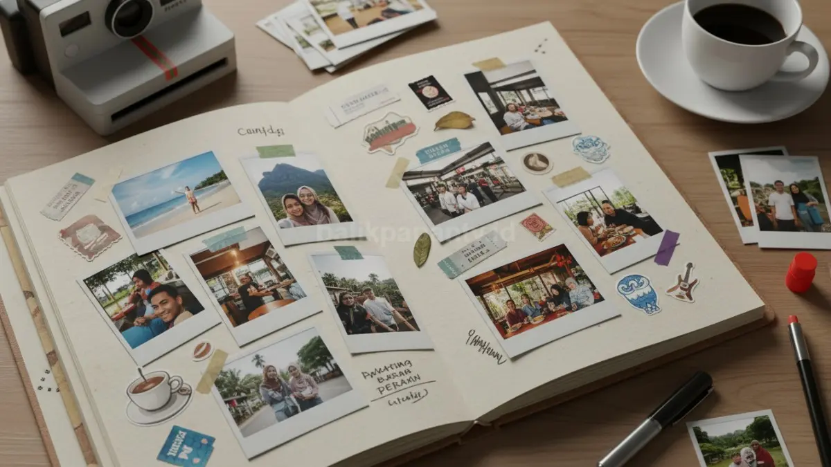Scrapbook dan kolase foto cetak digemari karena memberi pengalaman personal yang lebih nyata dibanding album digital.