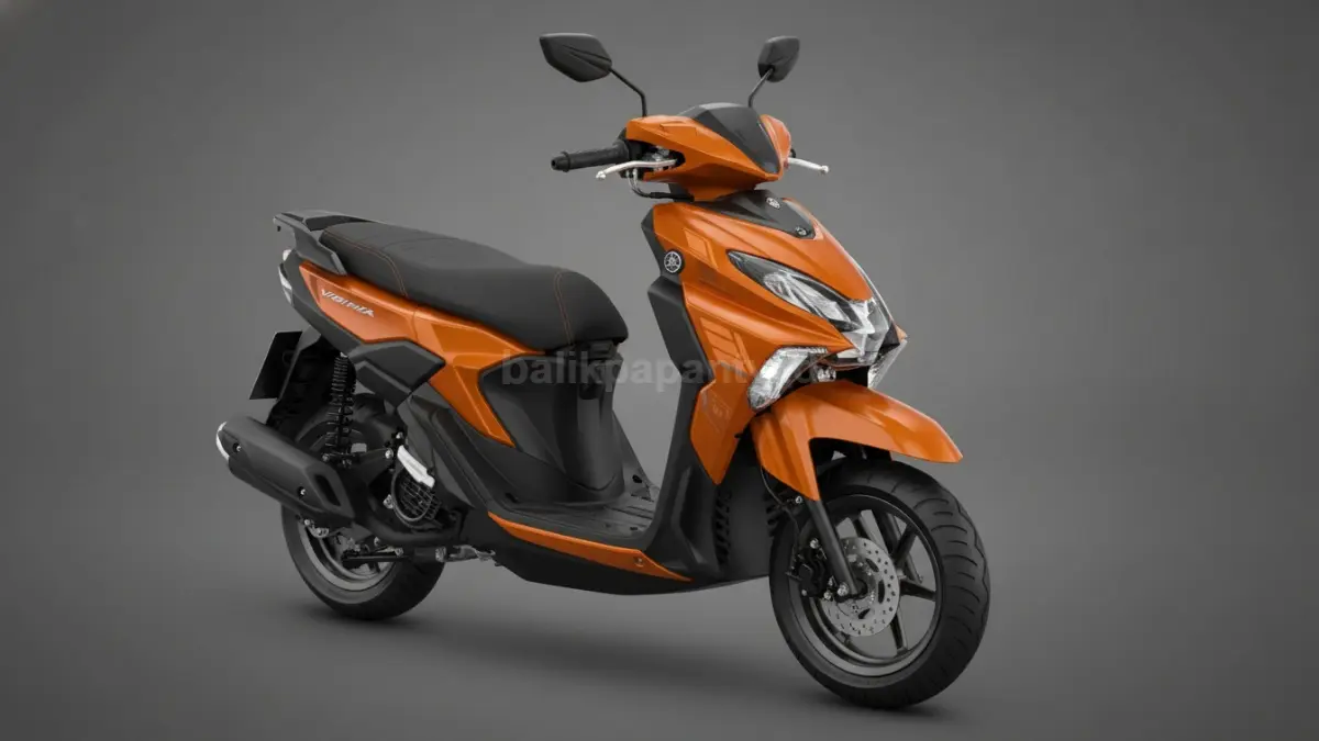 Tampilan Yamaha Gear Ultima Hybrid Solid Orange dengan desain ala SUV kompak modern (BTV/Ai)