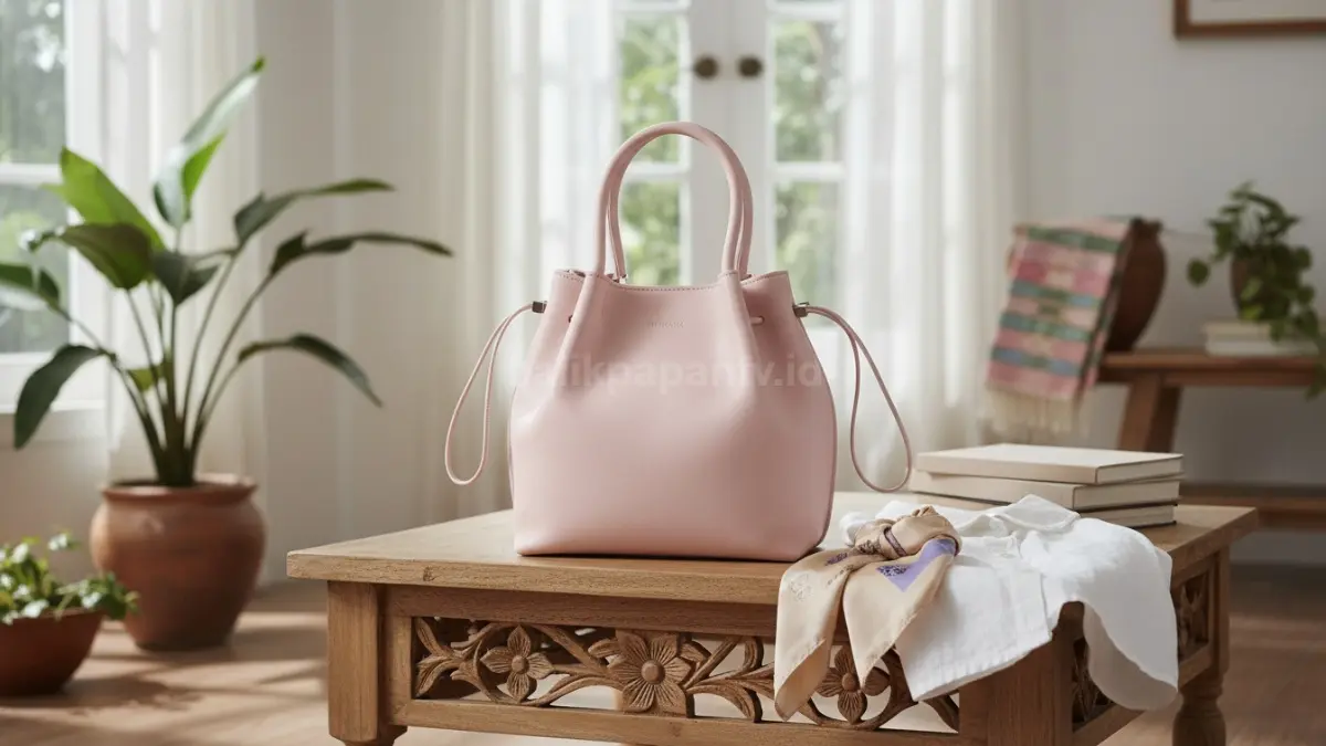 Tas blush pink tampil netral, elegan, dan mudah dipadukan untuk memberi sentuhan segar pada gaya harian. (BTV/AI)
