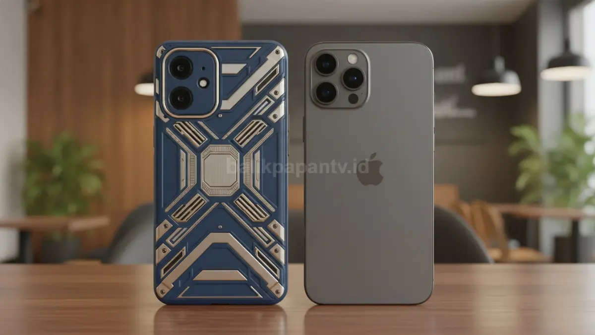 TECNO Spark 50 dengan casing bawaan bergaya premium yang ramai dibandingkan iPhone flagship (BTV/Ai)