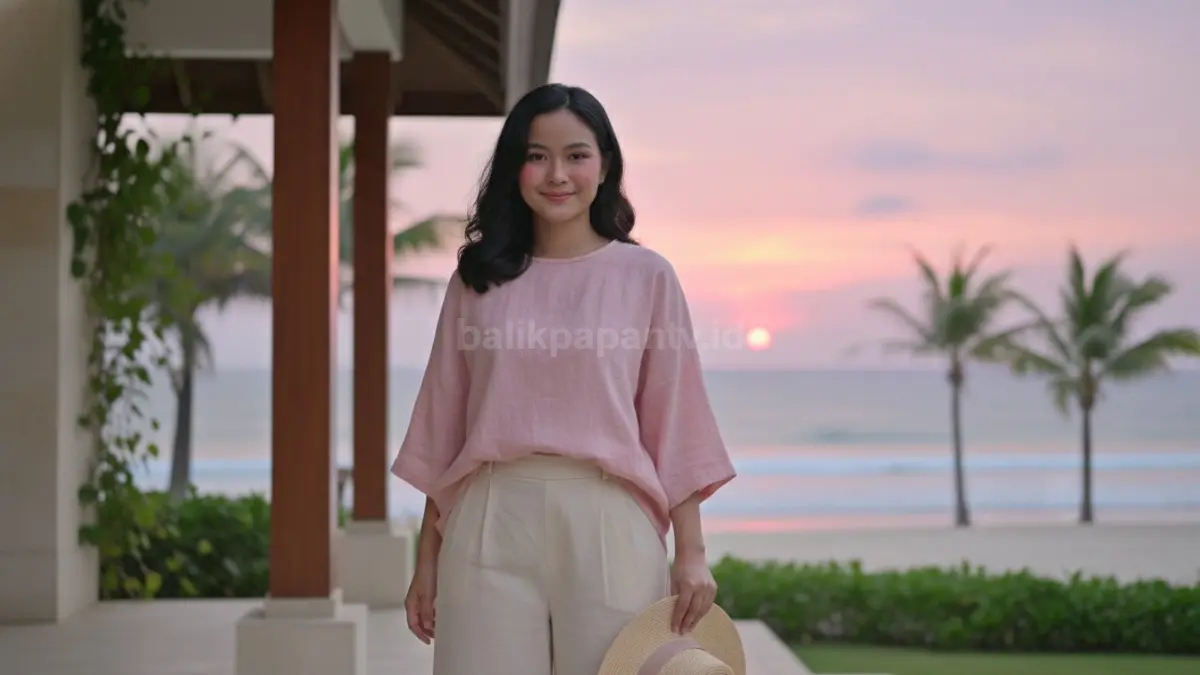 Warna blush pink musim panas 2026 tampil lebih dewasa, lembut, dan fleksibel dipadukan berbagai gaya fashion. (BTV/AI)
