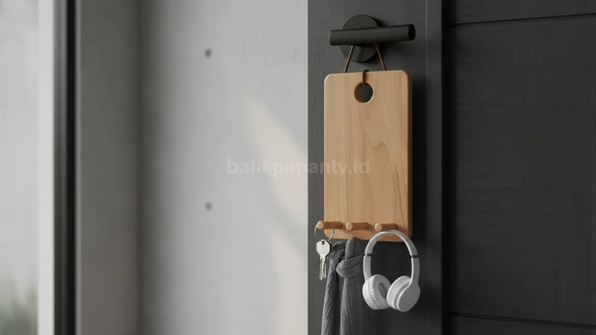 DIY gantungan pintu dari kayu sederhana untuk ruang sempit rumah modern yang tetap estetik
