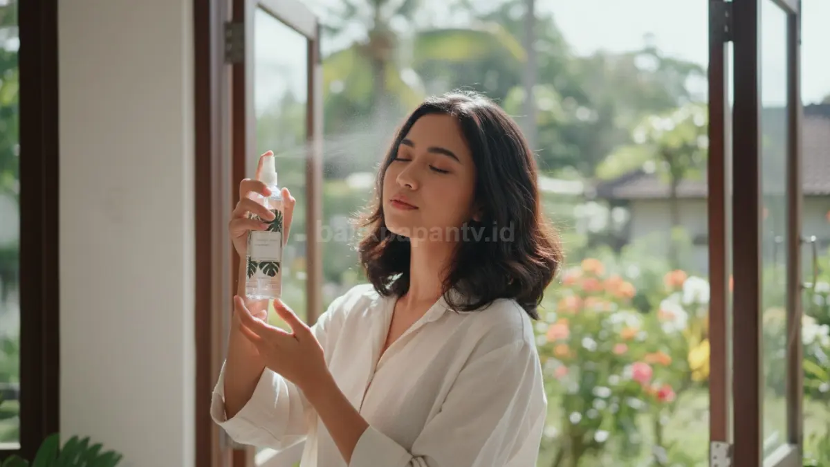 Hair mist menjadi pilihan praktis karena aromanya lebih tahan lama saat cuaca panas dan aktivitas luar ruangan. (BTV/AI)
