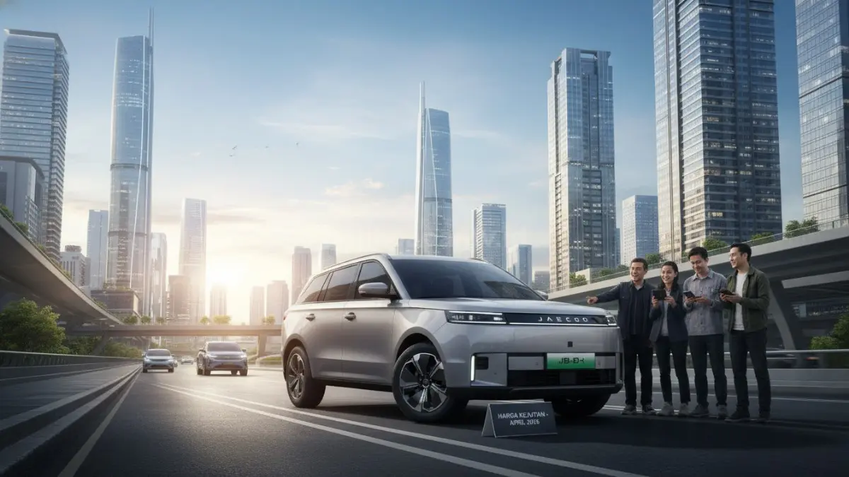 Jaecoo J5 EV memimpin pasar mobil listrik Indonesia April 2026 dengan harga compact SUV yang mengejutkan (BTV/Ai)