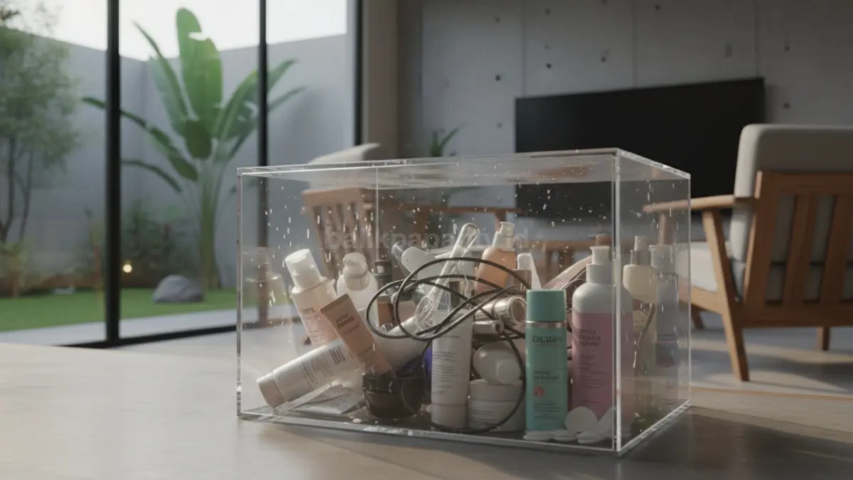 kesalahan yang sering bikin kotak akrilik isi skincare malah terlihat semrawut
