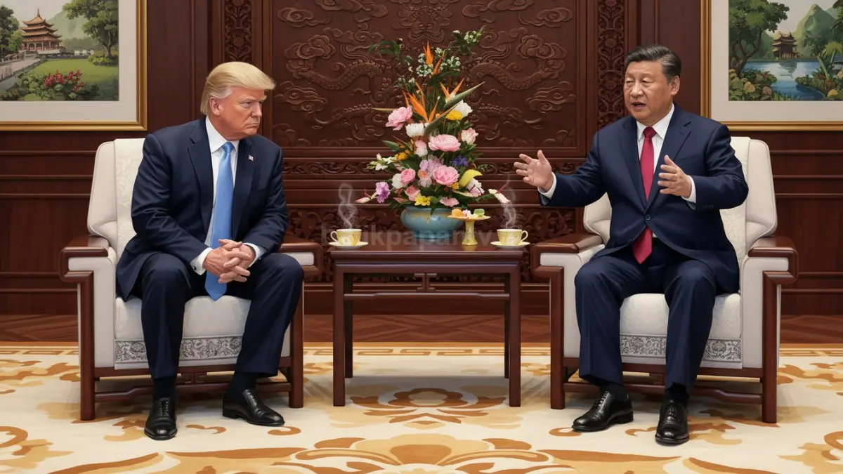 Pertemuan Donald Trump dan Xi Jinping di Beijing jadi sorotan usai detail tinggi kursi viral di media sosial