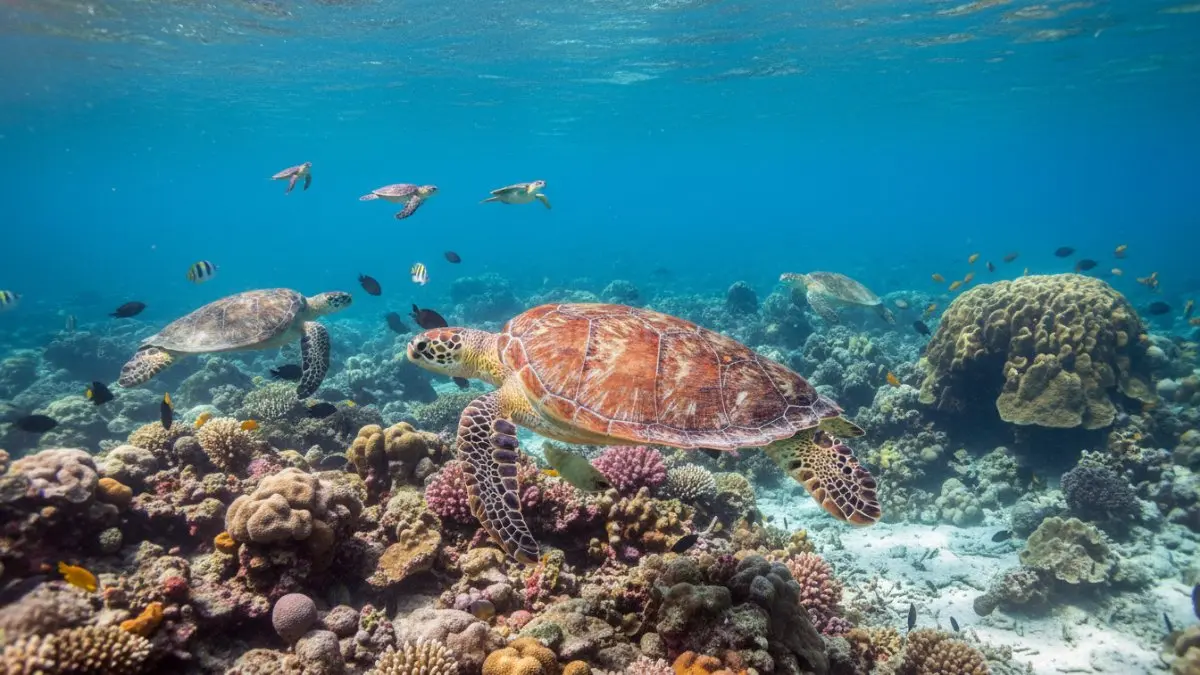 Pulau Sangalaki berbeda lewat konservasi penyu alami, wisata tenang, dan ekosistem laut terjaga berkelanjutan sepanjang tahun. (BTV/AI)