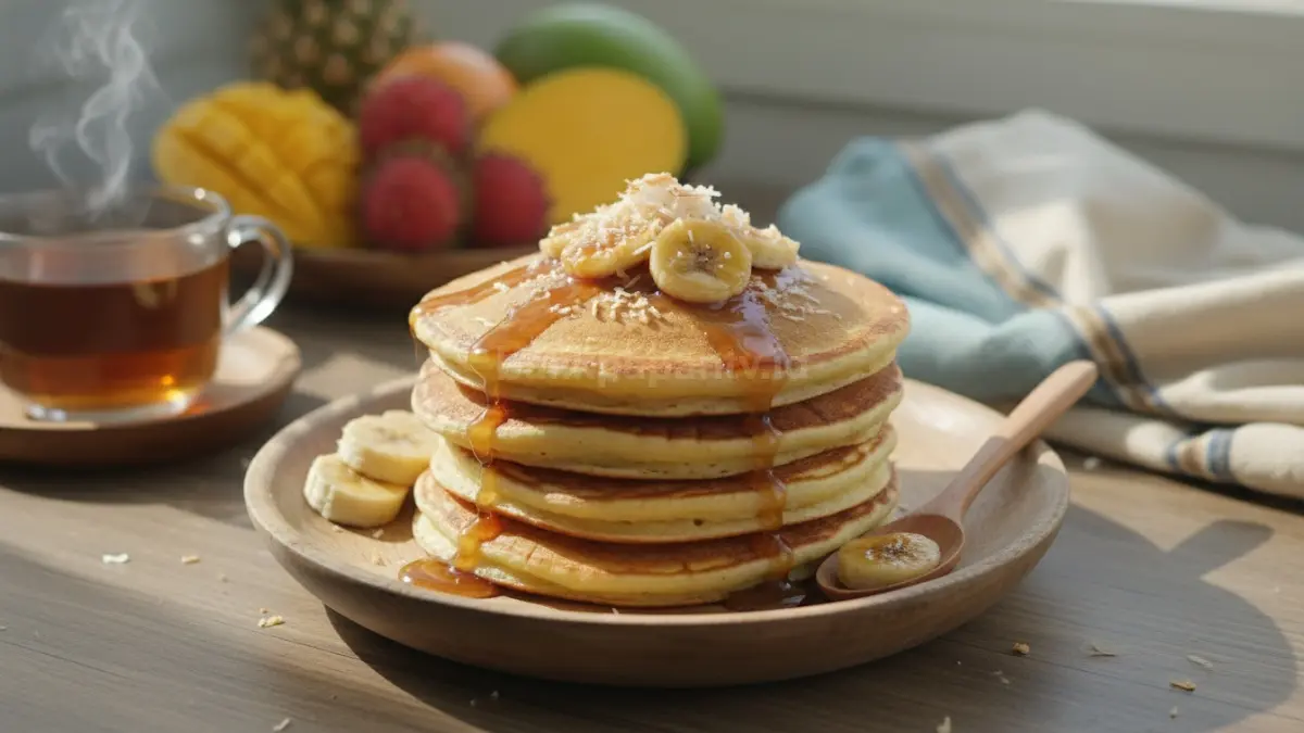 Soft pancake rumahan digemari sebagai sarapan praktis dengan tekstur lembut dan rasa manis yang nyaman dinikmati.(BTV/AI)

