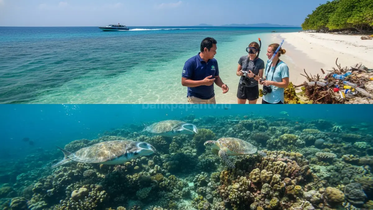 Wisata Sangalaki 2026 tetap alami dengan konservasi penyu, laut jernih, dan ekowisata bahari berkelanjutan populer. (BTV/AI)