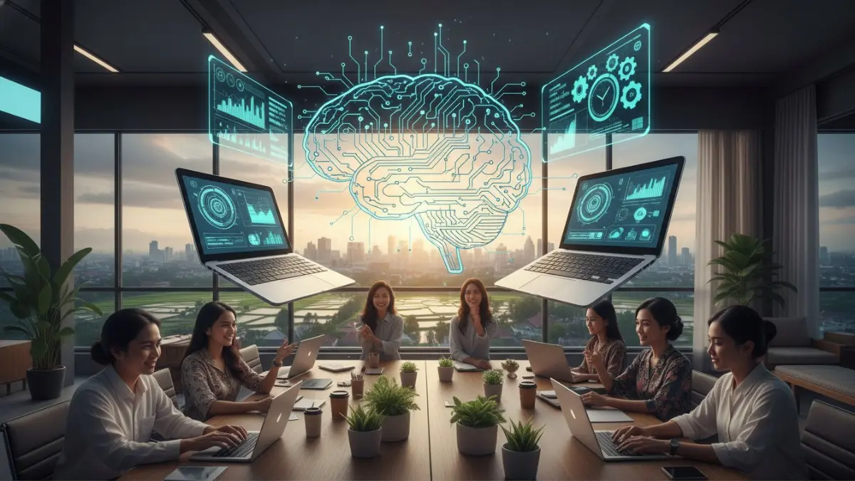 AI productivity hacks 2026 membantu pekerjaan kantor dan freelance menjadi lebih cepat, rapi, dan efisien setiap hari.(BTV/AI)
