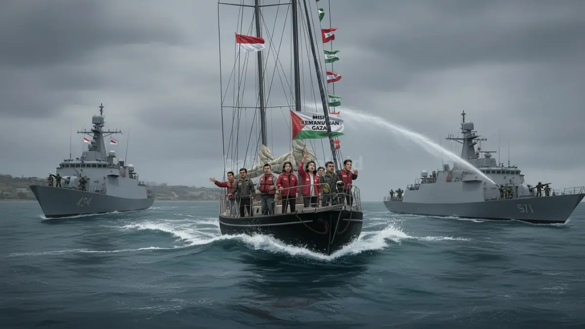 Armada bantuan kemanusiaan menuju Gaza yang membawa relawan internasional termasuk WNI menjadi sorotan dunia.