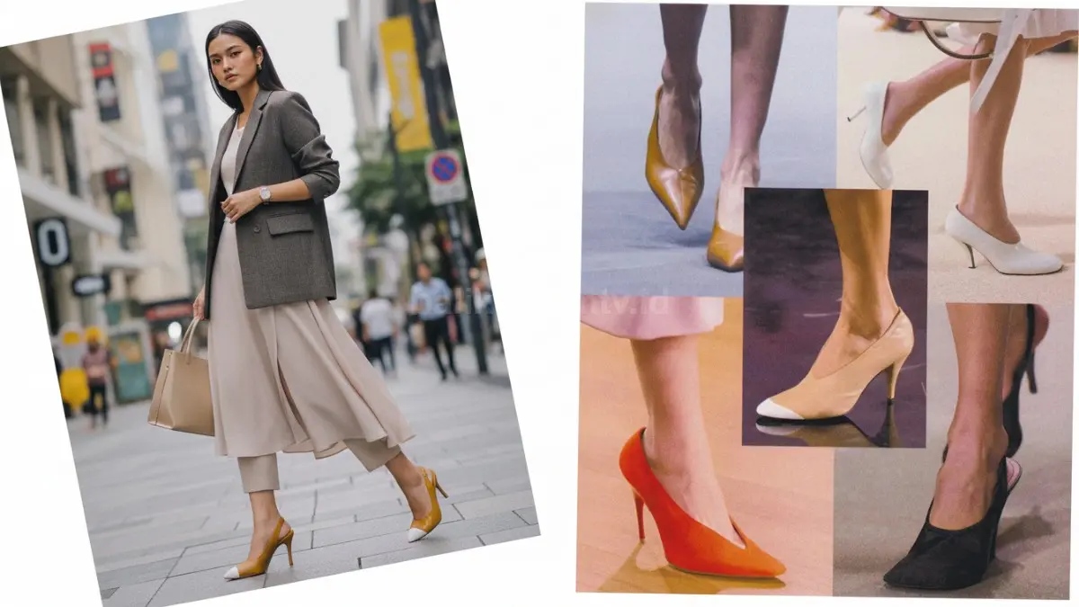 Glove pumps digemari pekerja urban karena elegan, nyaman, minimalis, dan mudah dipadukan berbagai gaya modern harian. (BTV/AI)
