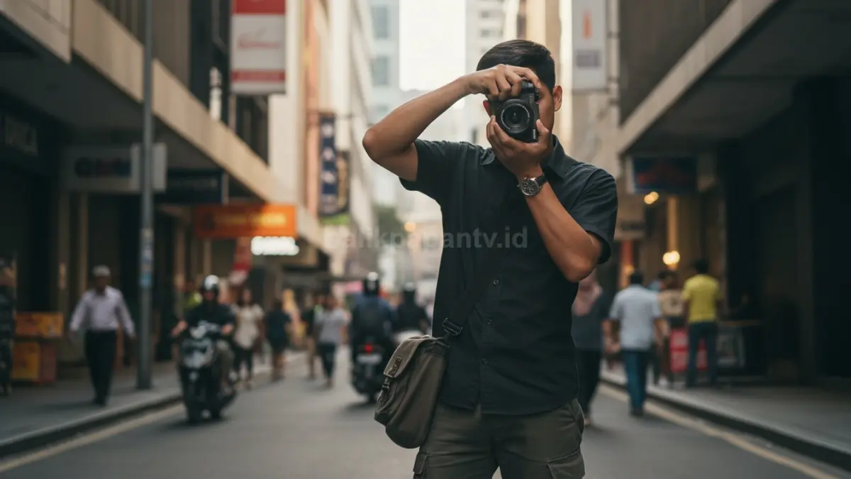 Lumix L10 warna hitam dengan desain premium ala Leica saat dipakai street photography modern (BTV/Ai)