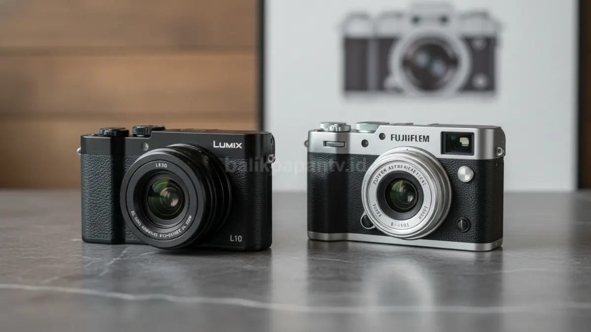 Perbandingan Lumix L10 dan Fujifilm X100VI di kelas kamera compact premium Rp26 jutaan (BTV/Ai)