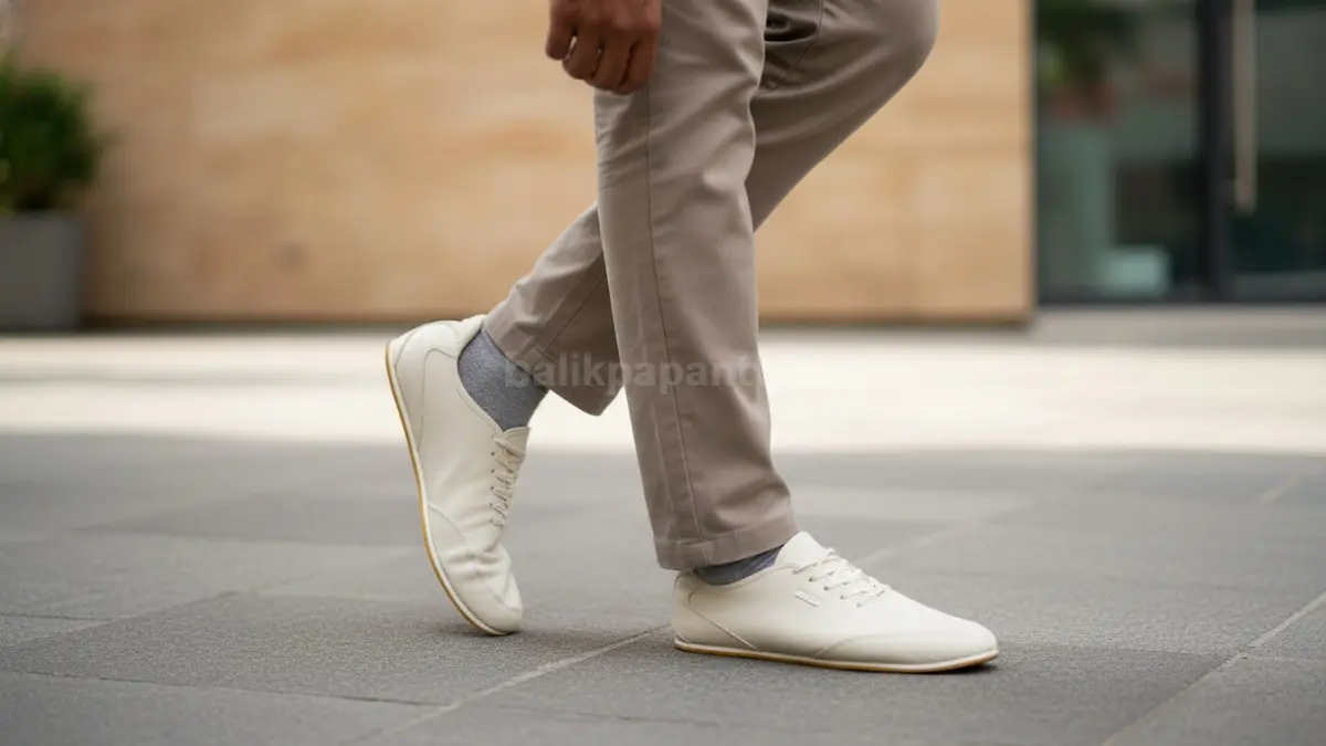 Slim sneakers diprediksi bertahan lama karena ringan, simpel, fleksibel, dan mudah dipadukan berbagai gaya pakaian. (BTV/AI)
