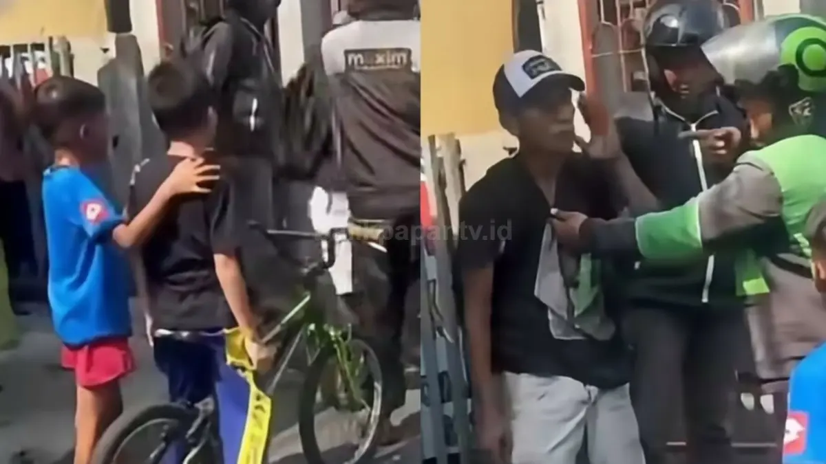 Suasana warga mengamankan terduga maling sepeda di Kemayoran saat video viral tersebar di media sosial (Instagram/relawanranjaupaku)