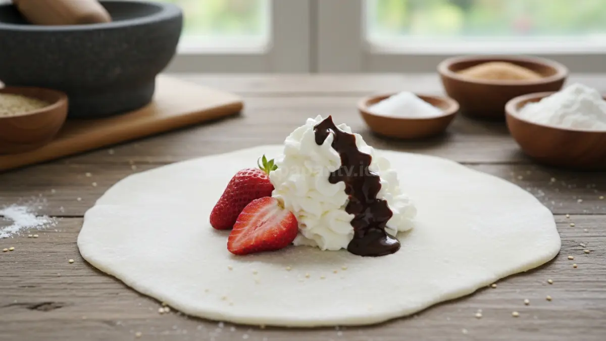 Tambahkan whipping cream, stroberi, atau cokelat pada tengah mochi untuk rasa lembut manis menarik, Ces! (BTV/AI) 
