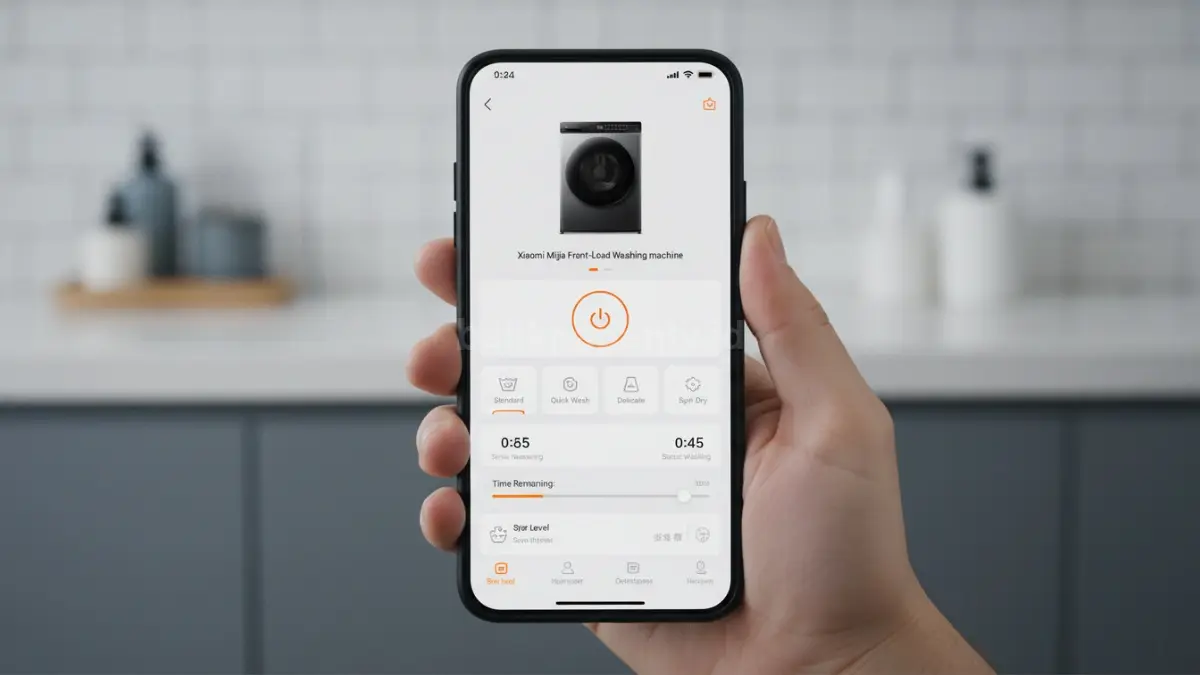 Tampilan aplikasi Xiaomi Home untuk mengontrol mesin cuci Xiaomi Mijia lewat smartphone (BTV/Ai)