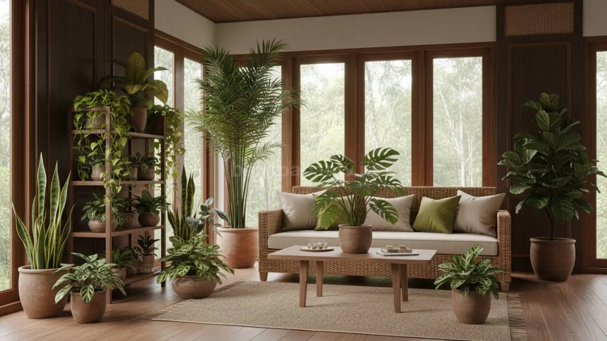 Tanaman indoor membuat ruangan terasa segar, alami, nyaman, dan tidak terlihat kaku bagi pengunjung.