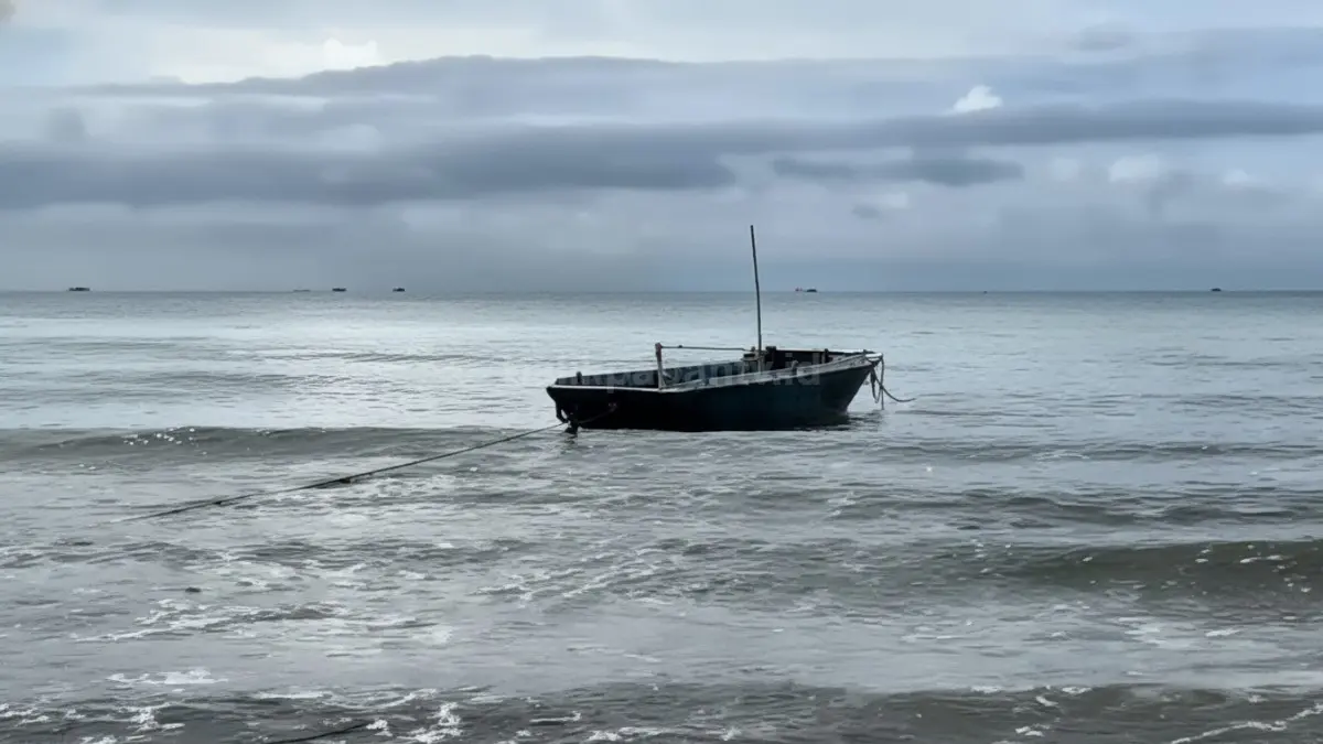 Aktivitas nelayan di pesisir Penajam Paser Utara saat bongkar hasil tangkapan ikan untuk mendukung target produksi 2026.