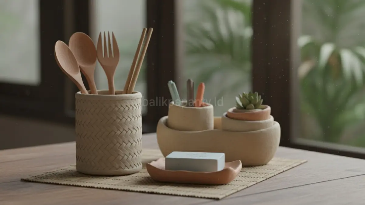 Clay craft fungsional populer untuk membuat organizer meja, tatakan sabun, dan tempat sendok praktis rumahan.(BTV/AI) 
