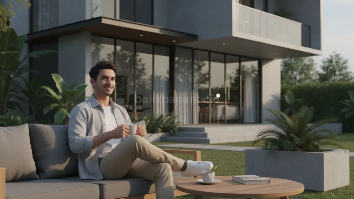 Gaya smart casual santai dipakai nongkrong sore dengan celana chino dan overshirt
