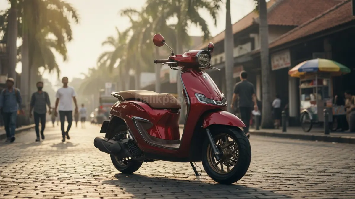 Honda Stylo 160 tampil retro modern dengan fitur praktis, nyaman dipakai harian, dan cocok gaya urban.(BTV/AI)
