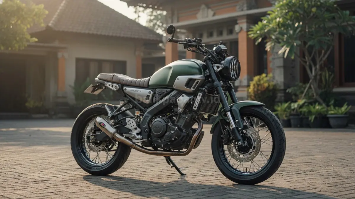 Modifikasi Yamaha XSR 155 tampil padat dan stylish tanpa mengubah struktur asli motor tetap nyaman digunakan. (BTV/AI)