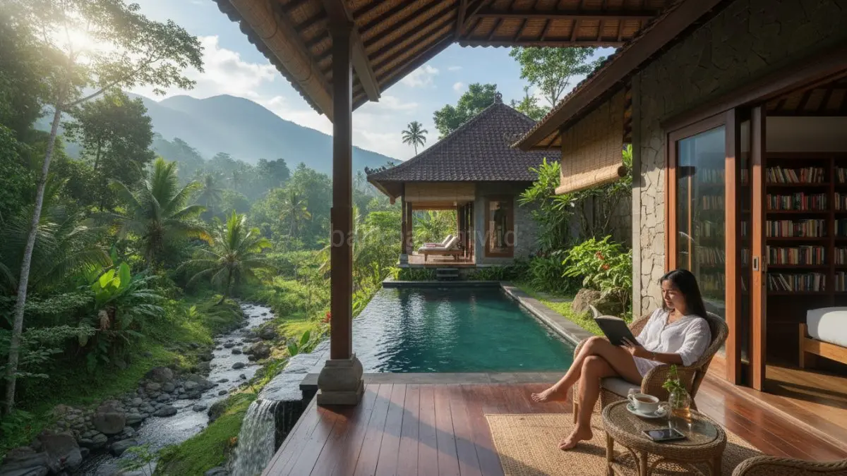 Reading retreat jadi tren liburan tenang untuk membaca buku tanpa gangguan notifikasi dan rutinitas pekerjaan.(BTV/AI) 
