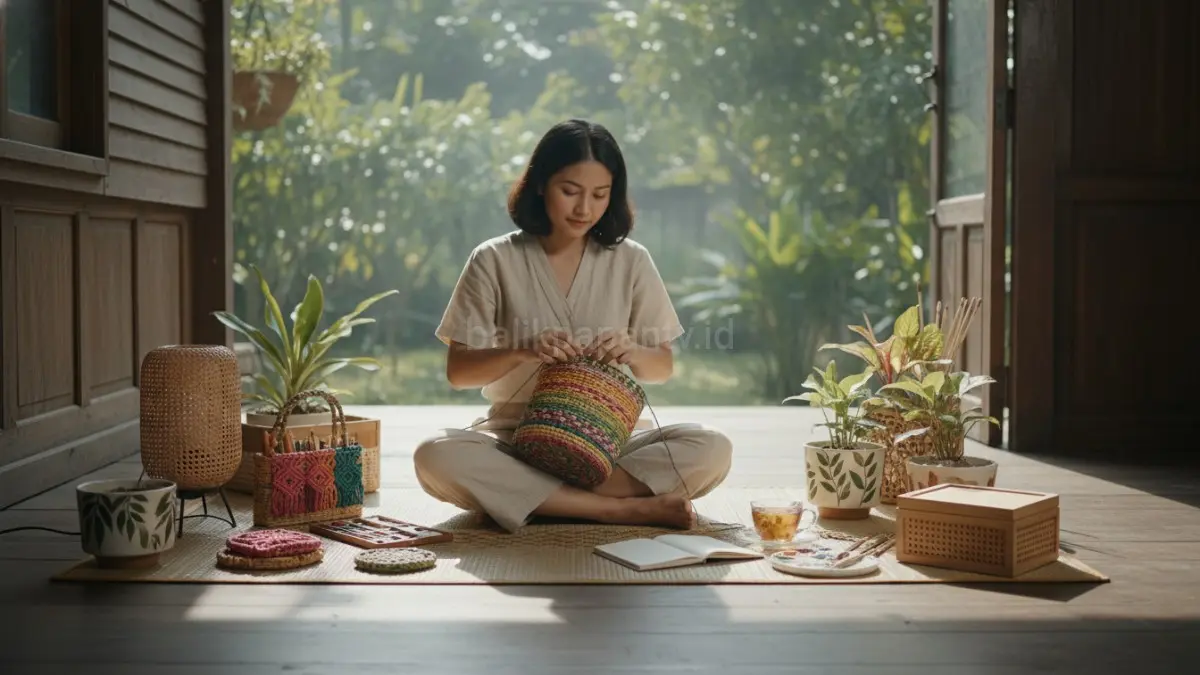 Tren craft 2026 mengarah pada hobi kreatif fungsional yang membantu relaksasi dan mempercantik ruang pribadi.(BTV/AI) 
