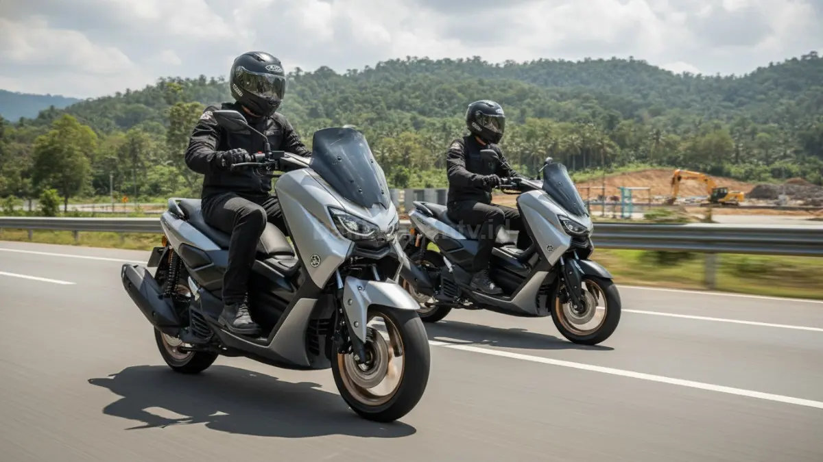 Yamaha NMAX YECVT Turbo diuji menempuh jalur Balikpapan, IKN, hingga Samarinda dengan performa touring modern dan nyaman. (BTV/AI)
