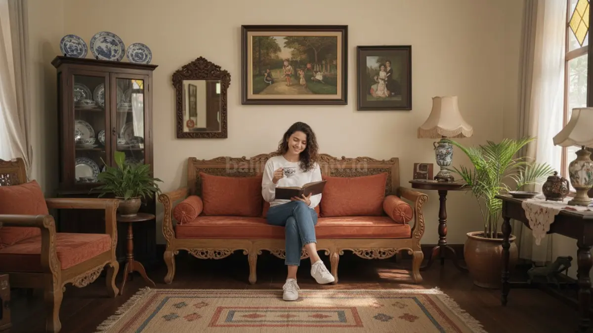 Antique look disukai Gen Z karena menghadirkan suasana rumah hangat, personal, dan penuh karakter emosional. (BTV/AI)
