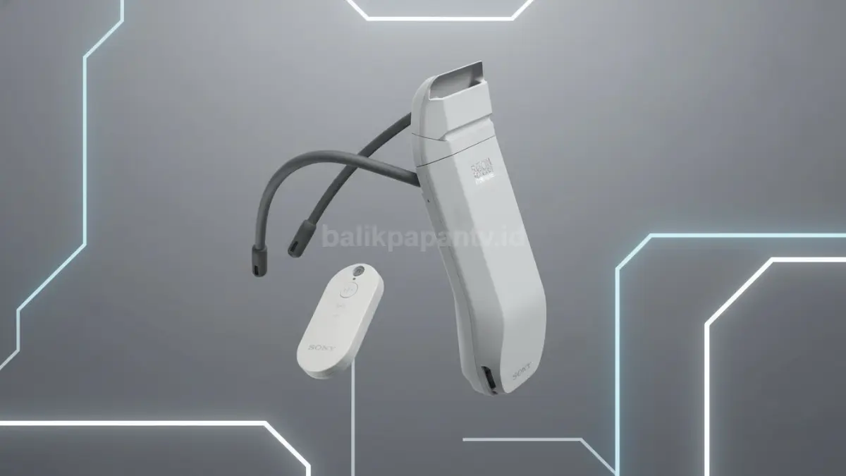 Tampilan Sony Reon Pocket Pro Plus dengan neck band tipis dan desain minimalis modern (BTV/Ai)