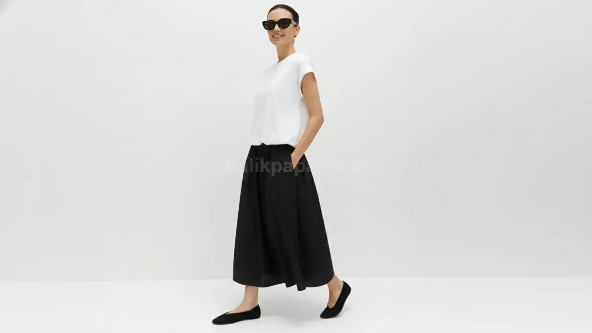 Ballet flats kembali populer karena menghadirkan tampilan rapi, nyaman, santai, tanpa kesan terlalu formal sehari-hari. (BTV/AI)

