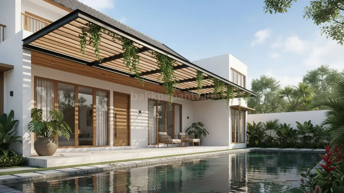 Banyak rumah minimalis modern memakai kaca besar tapi lupa perlindungan panas.