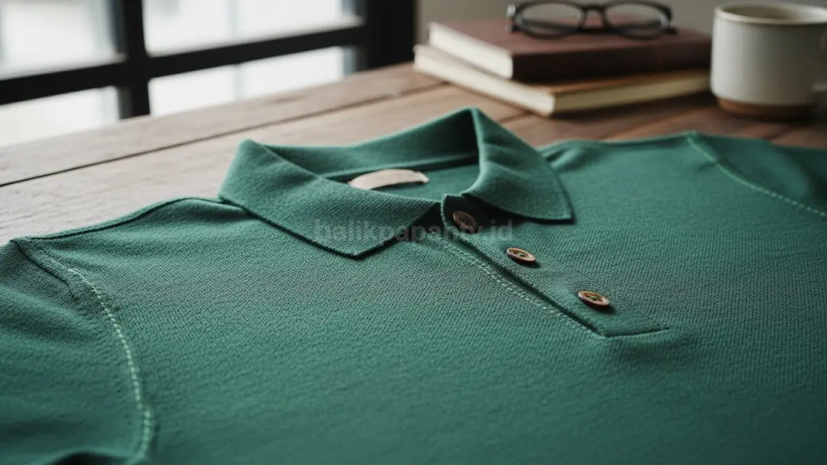 Detail jahitan dan potongan polo knit pria menentukan kenyamanan, tampilan rapi, serta ketahanan harian pakaian. (BTV/AI) 
