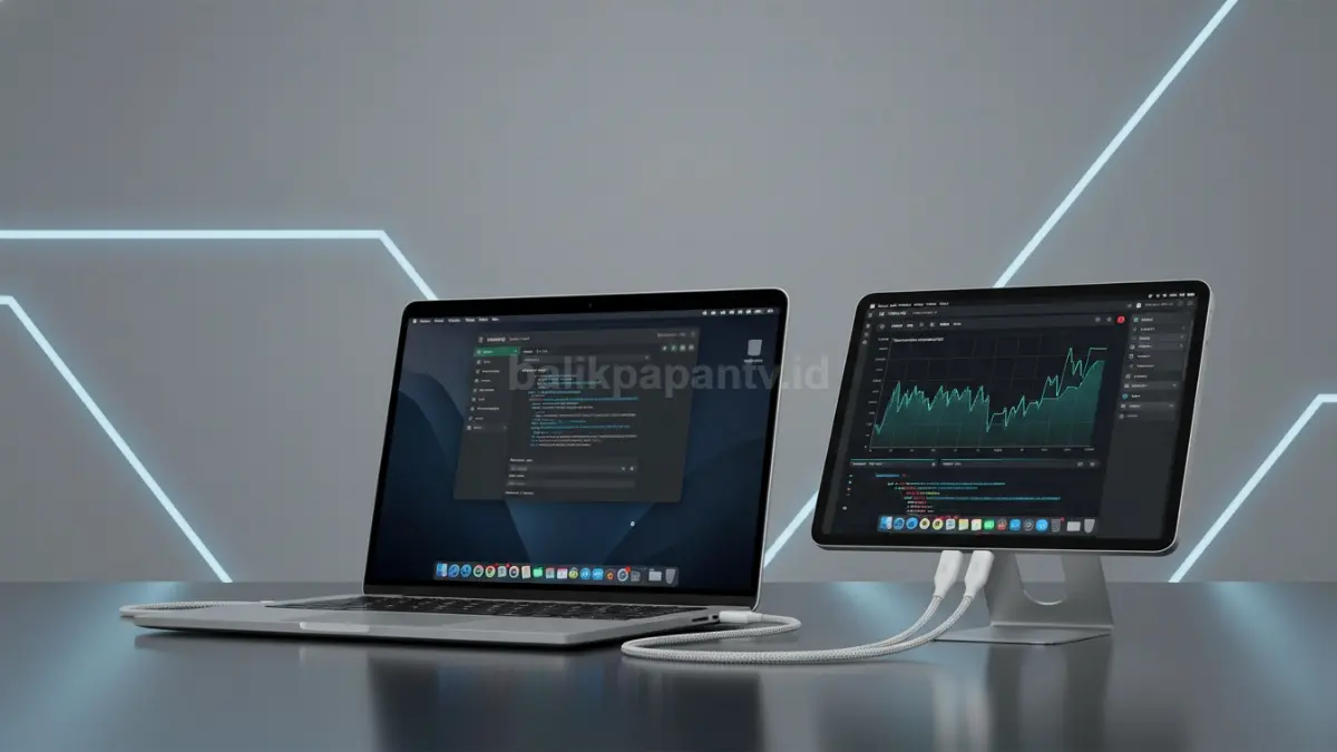 Fitur dual USB-C Redmi K Pad 2 saat digunakan sebagai secondary monitor MacBook (BTV/Ai)